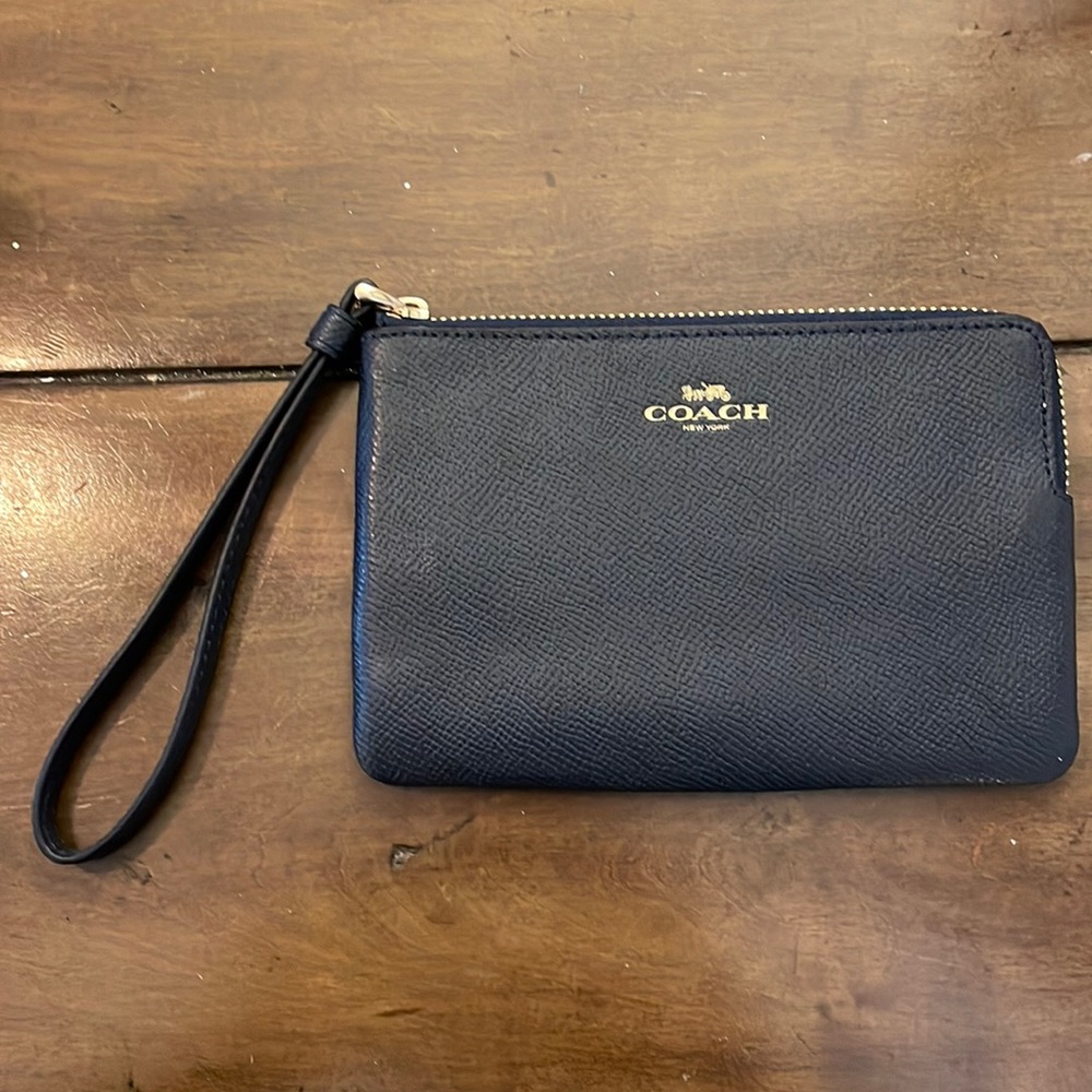 Corner Zip Wristlet - Navy Blue